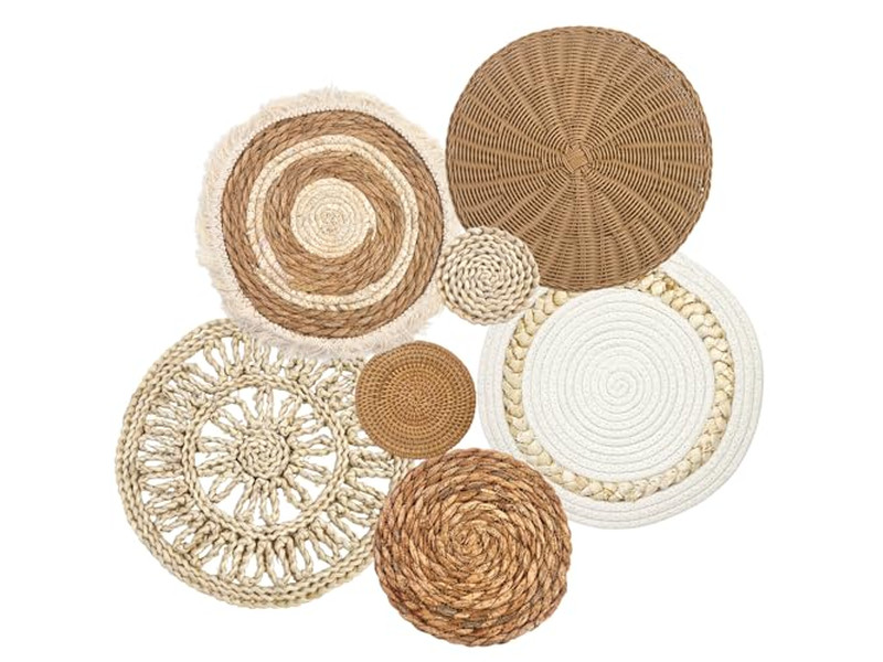 織りロープフレームウォールデコ 木製装飾 ホーム用