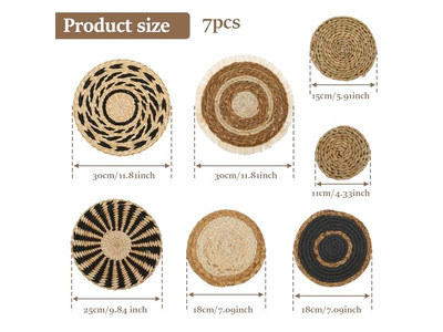 フラットバスケットウォールデコセット ガールフレンドルーム ハンドメイドデコレーションピース